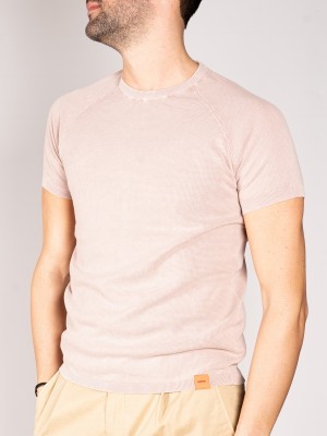 ASPESI  T-Shirt Maglia Punto Wafer Rosa