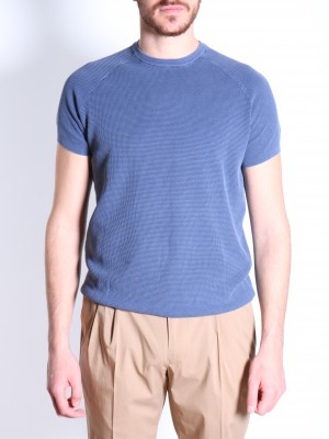 Aspesi T-Shirt Maglia Punto Wafer Blu
